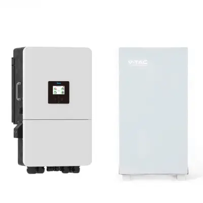 Kit Invertor Deye 6kW Trifazat SUN-6K-SG05LP3-EU-SM2 + Acumulator V-TAC PowerWall 10.24kWh